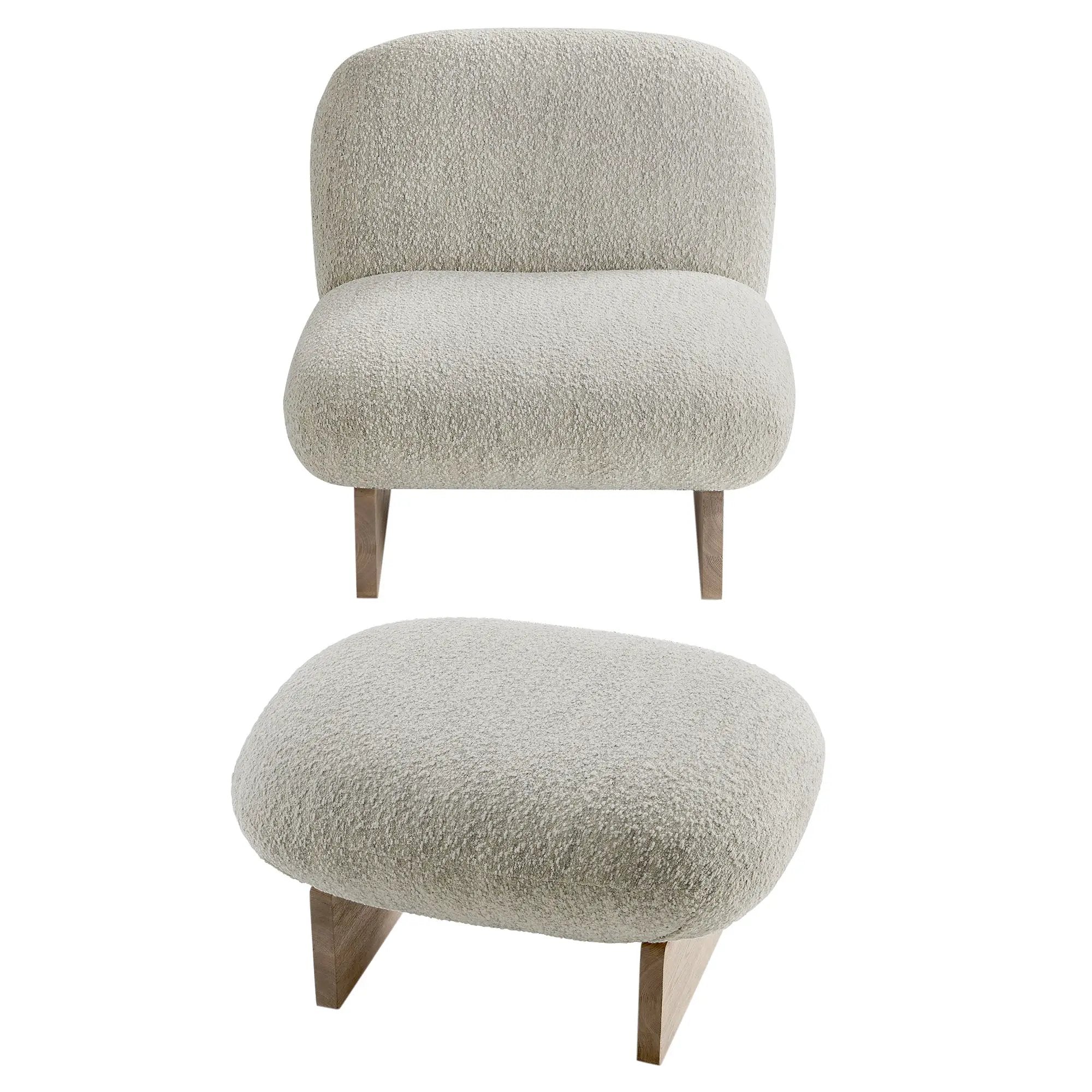 Loyal Boucle Fabric Accent Chair and Ottoman Set by Modway by HouseOfZazla