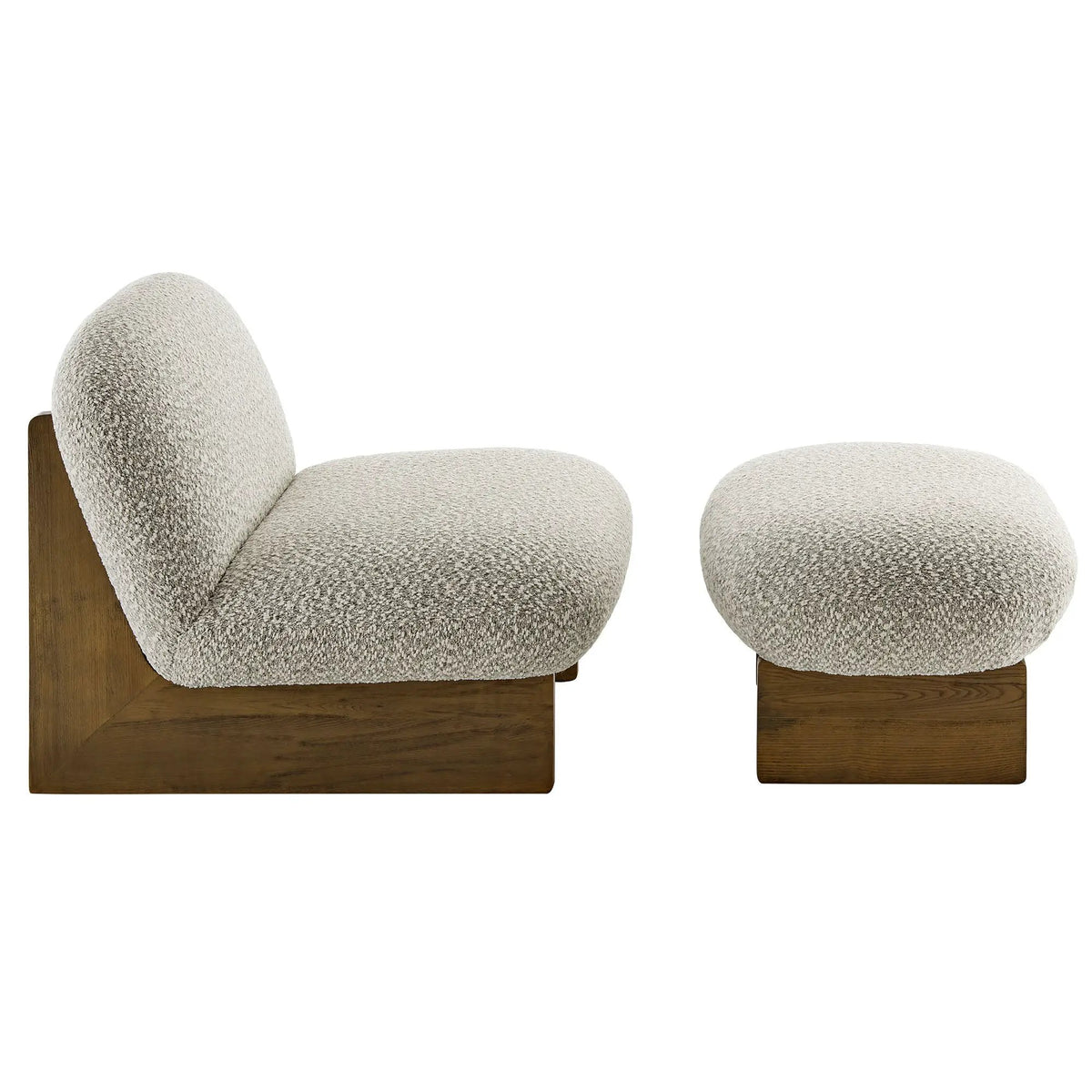 Loyal Boucle Fabric Accent Chair and Ottoman Set by Modway by HouseOfZazla