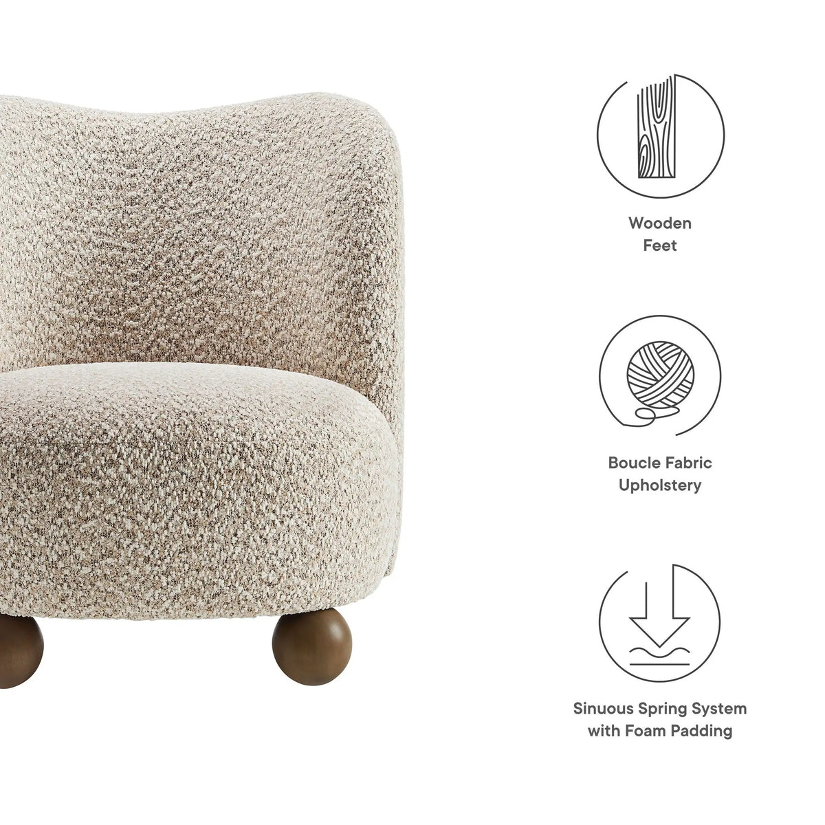 Monroe Boucle Fabric Accent Chair by Modway by HouseOfZazla