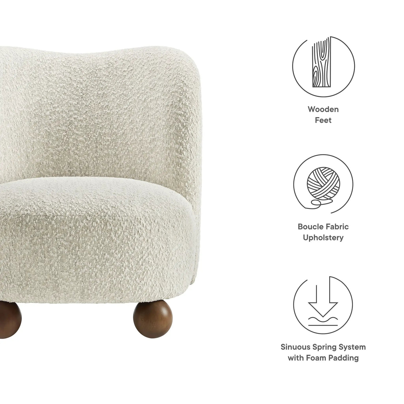 Monroe Boucle Fabric Accent Chair by Modway by HouseOfZazla