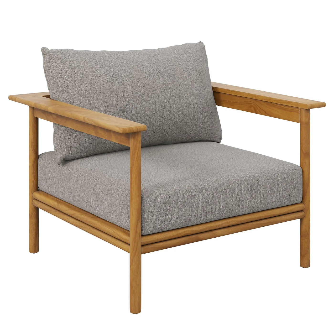 Wren Outdoor Patio Teak Wood Armchair and Ottoman Set by Modway by HouseOfZazla