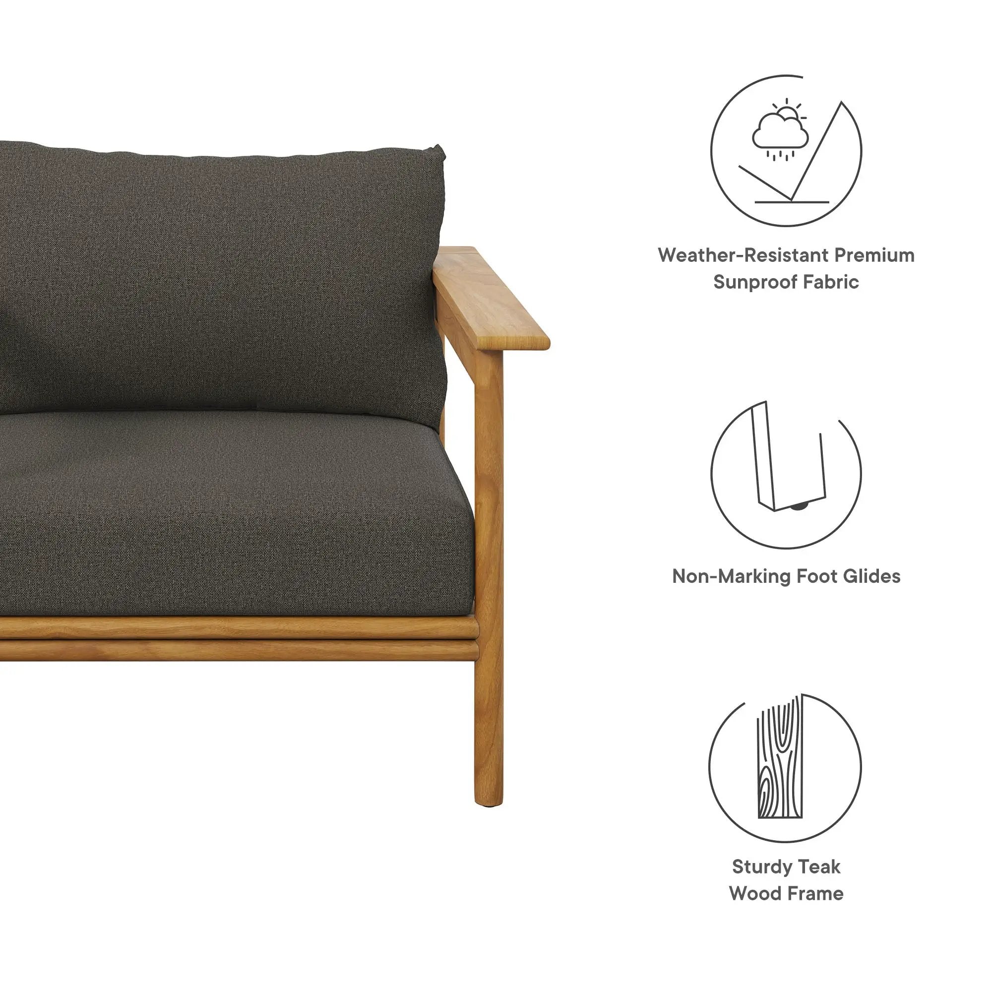 Wren Outdoor Patio Teak Wood Armchair by Modway by HouseOfZazla