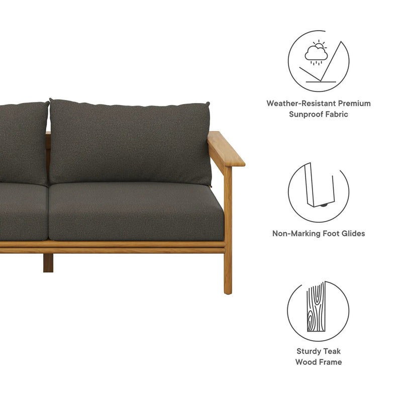 Wren Outdoor Patio Teak Wood Sofa by Modway by HouseOfZazla