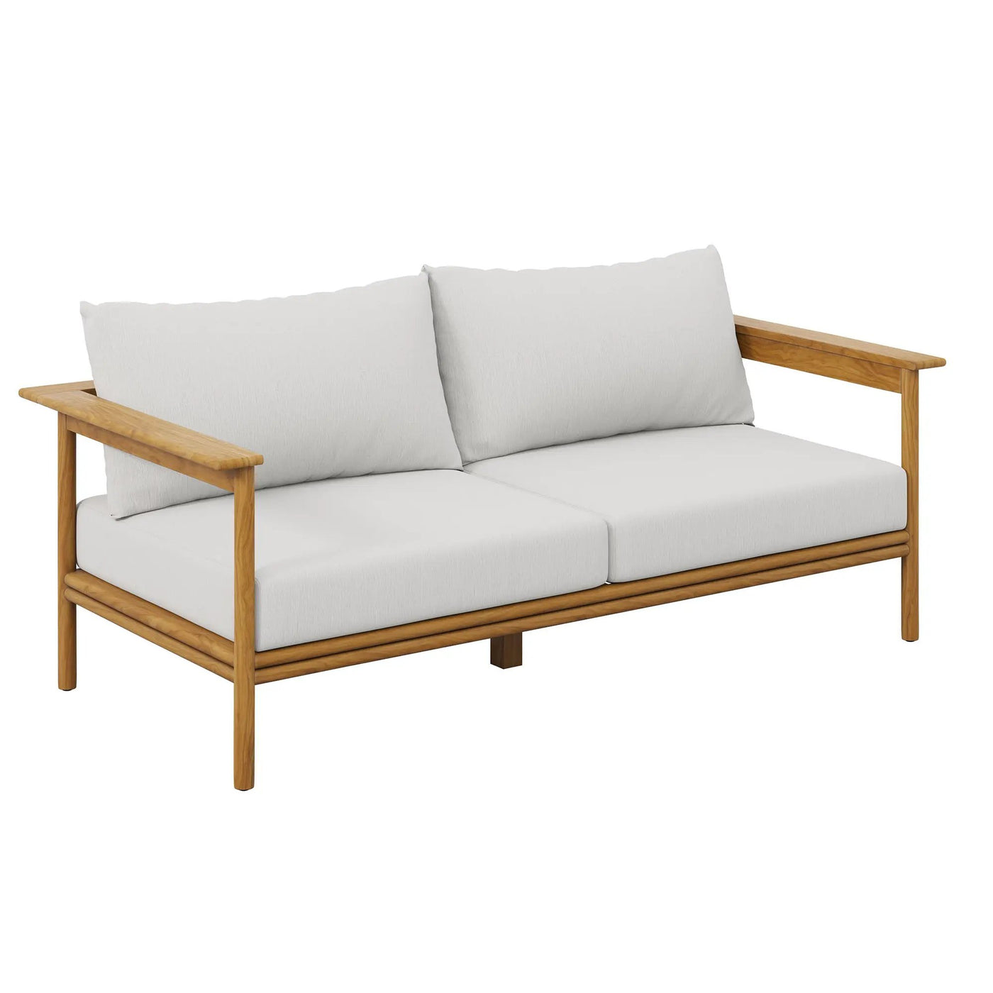 Wren 2-Piece Outdoor Patio Teak Wood Sofa and Ottoman Set by Modway by HouseOfZazla