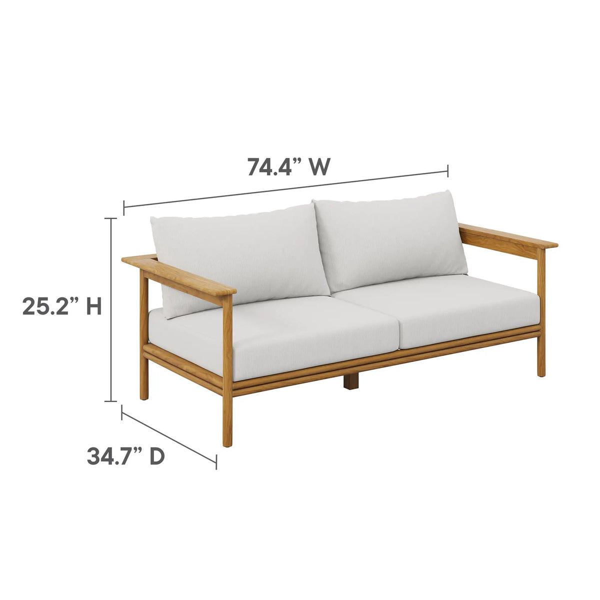 Wren 2-Piece Outdoor Patio Teak Wood Sofa and Ottoman Set by Modway by HouseOfZazla