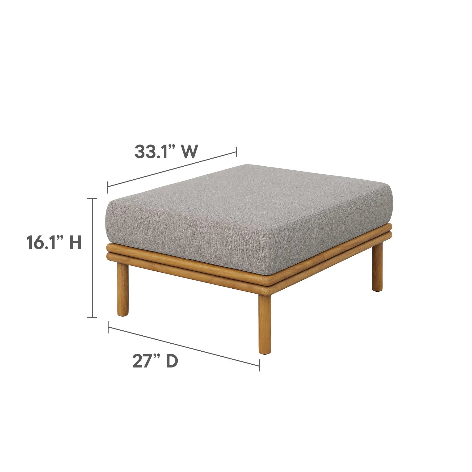 Wren 2-Piece Outdoor Patio Teak Wood Sofa and Ottoman Set by Modway by HouseOfZazla