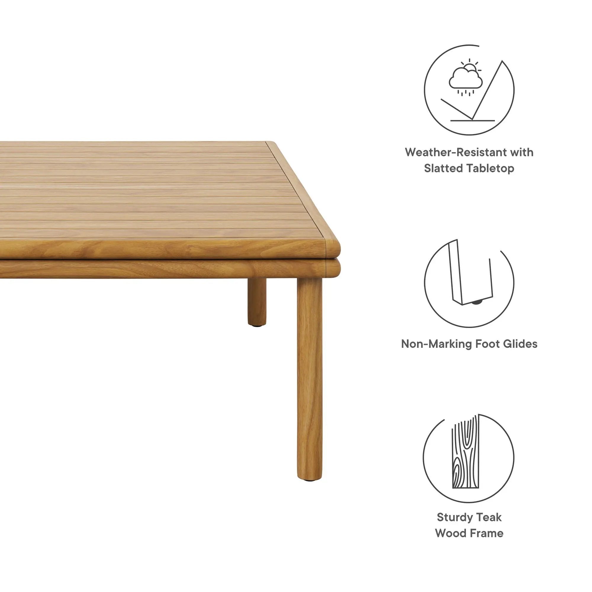 Wren Outdoor Patio Teak Wood Coffee Table by Modway by HouseOfZazla