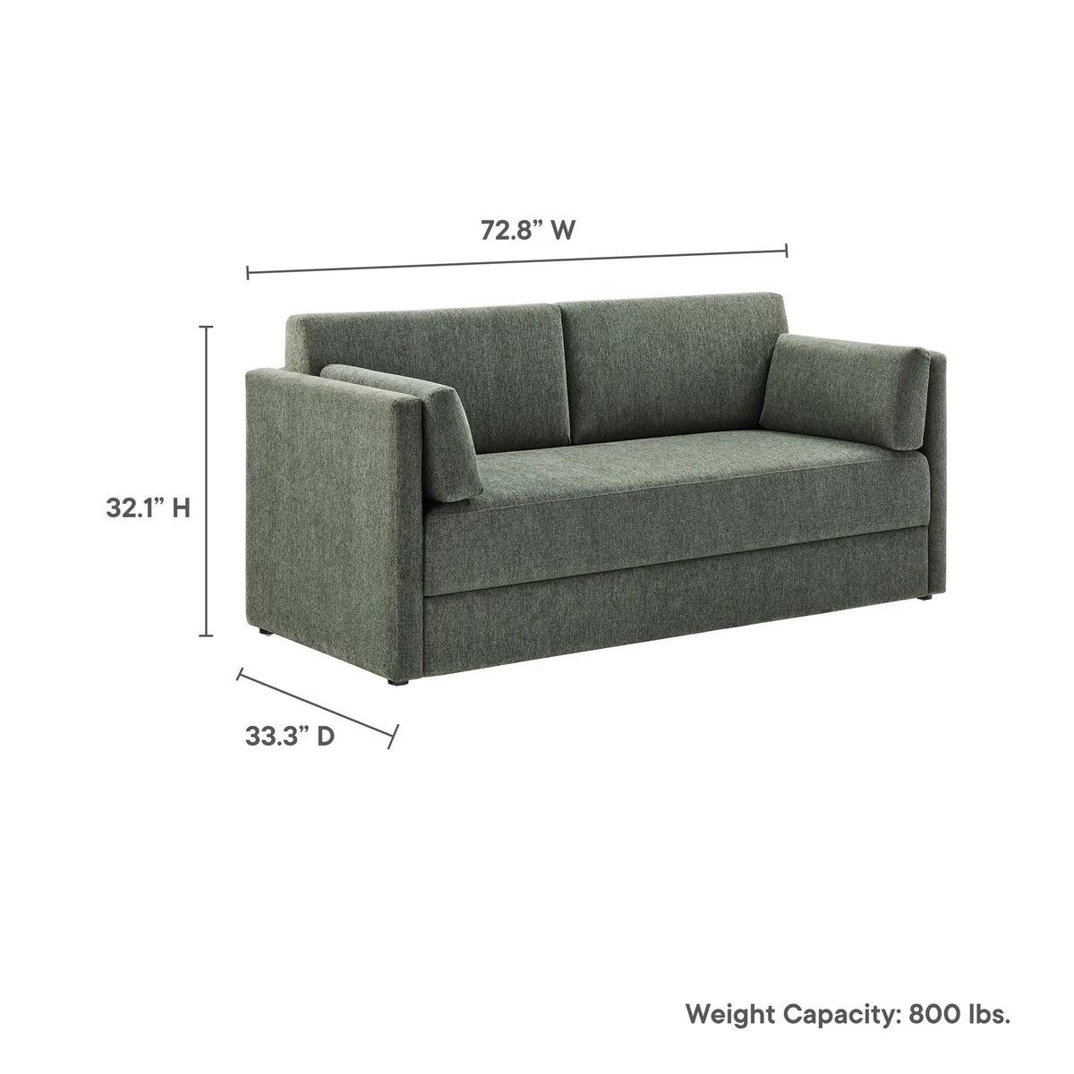 Linden Upholstered Heathered Chenille Small Sofa by HouseOfZazla