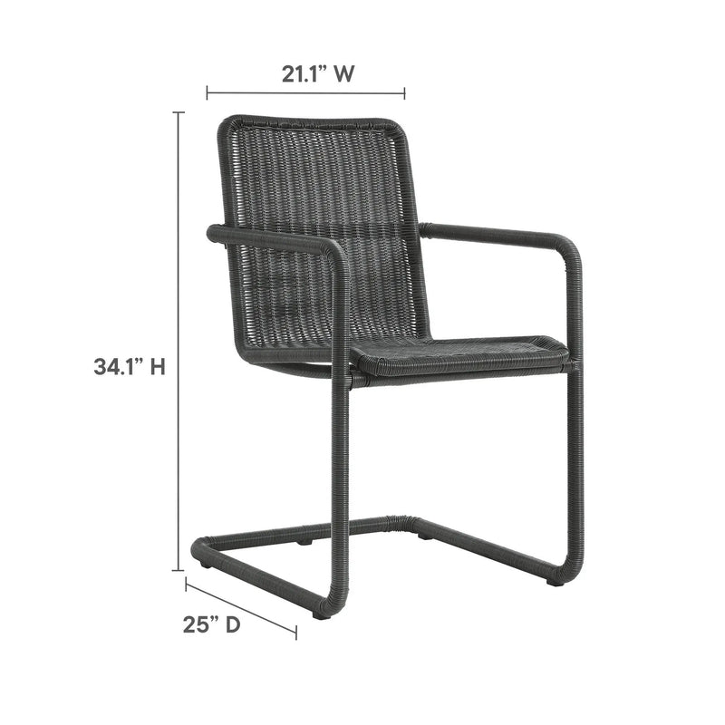 Abacus Outdoor Patio Wicker Dining Chairs Set of 2 by Modway by HouseOfZazla