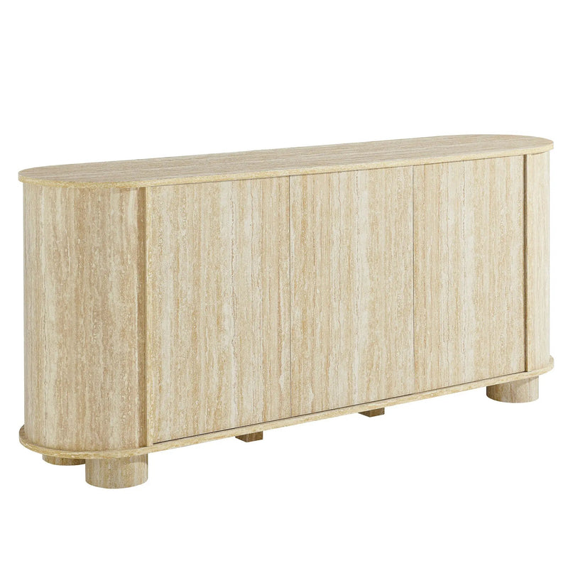 Overture 3-Door Oval Faux Travertine Sideboard by Modway by HouseOfZazla