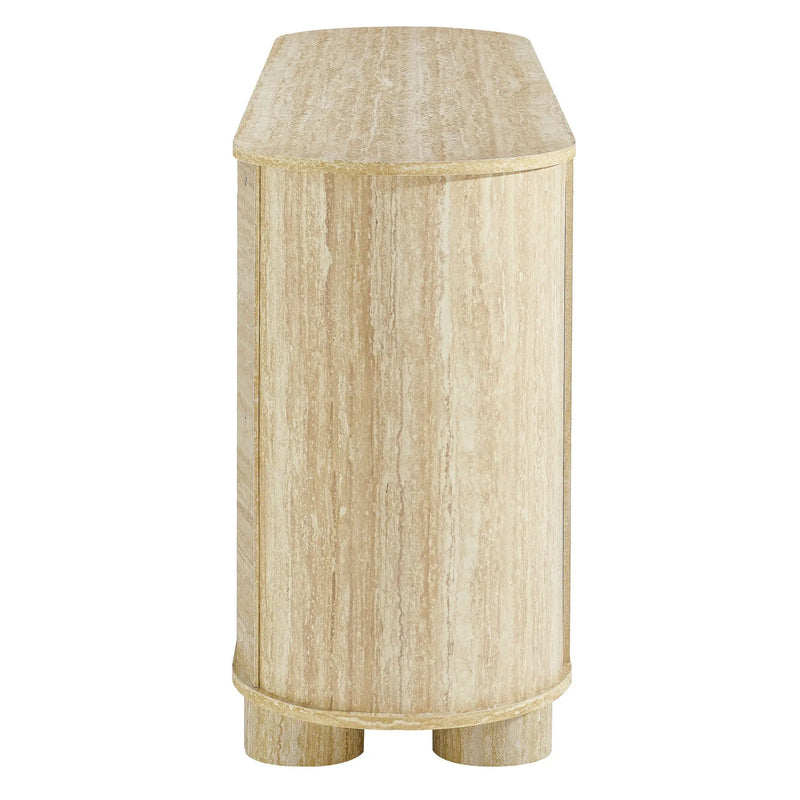 Overture 3-Door Oval Faux Travertine Sideboard by Modway by HouseOfZazla