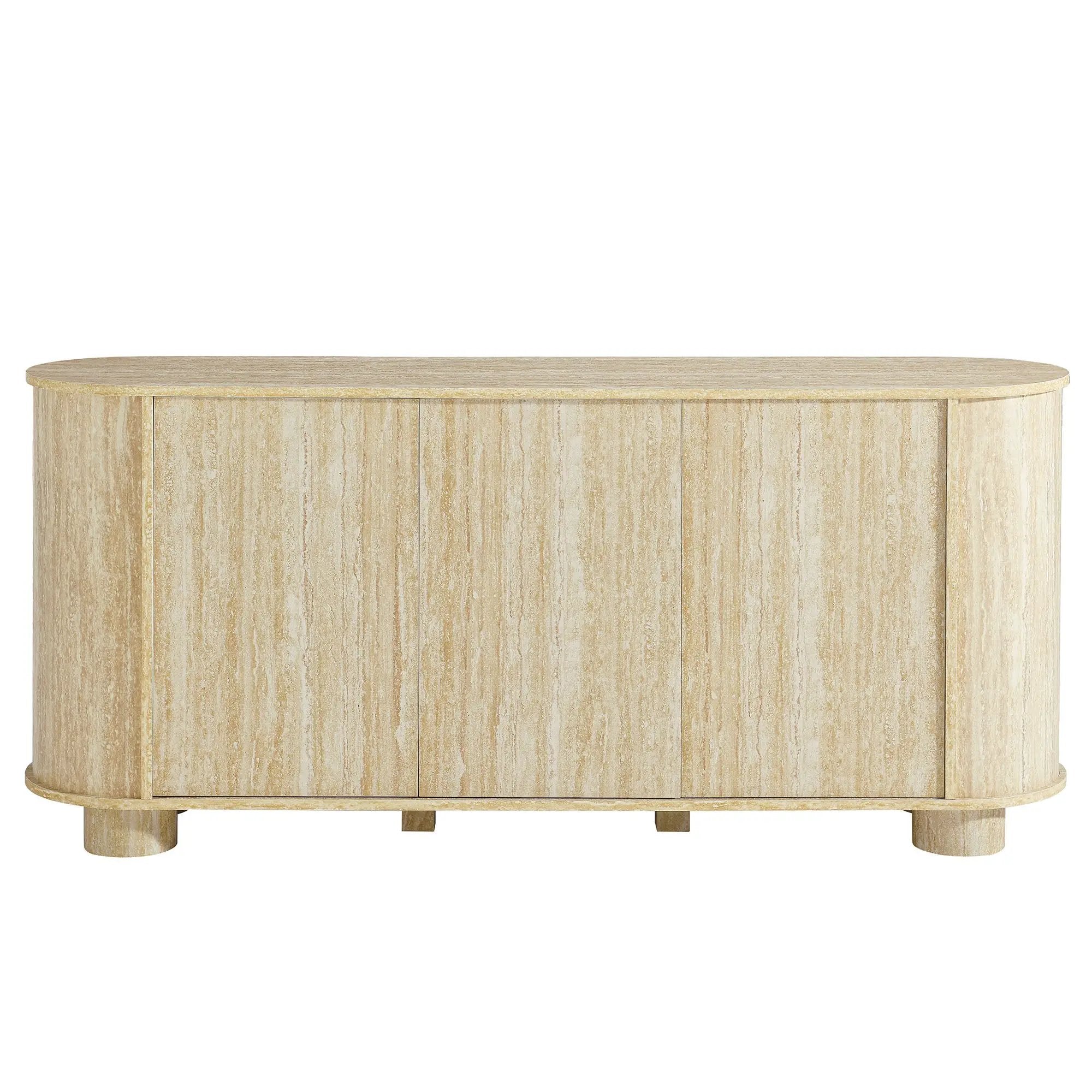 Overture 3-Door Oval Faux Travertine Sideboard by Modway by HouseOfZazla