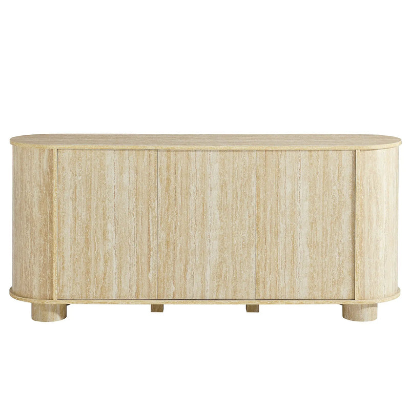 Overture 3-Door Oval Faux Travertine Sideboard by Modway by HouseOfZazla