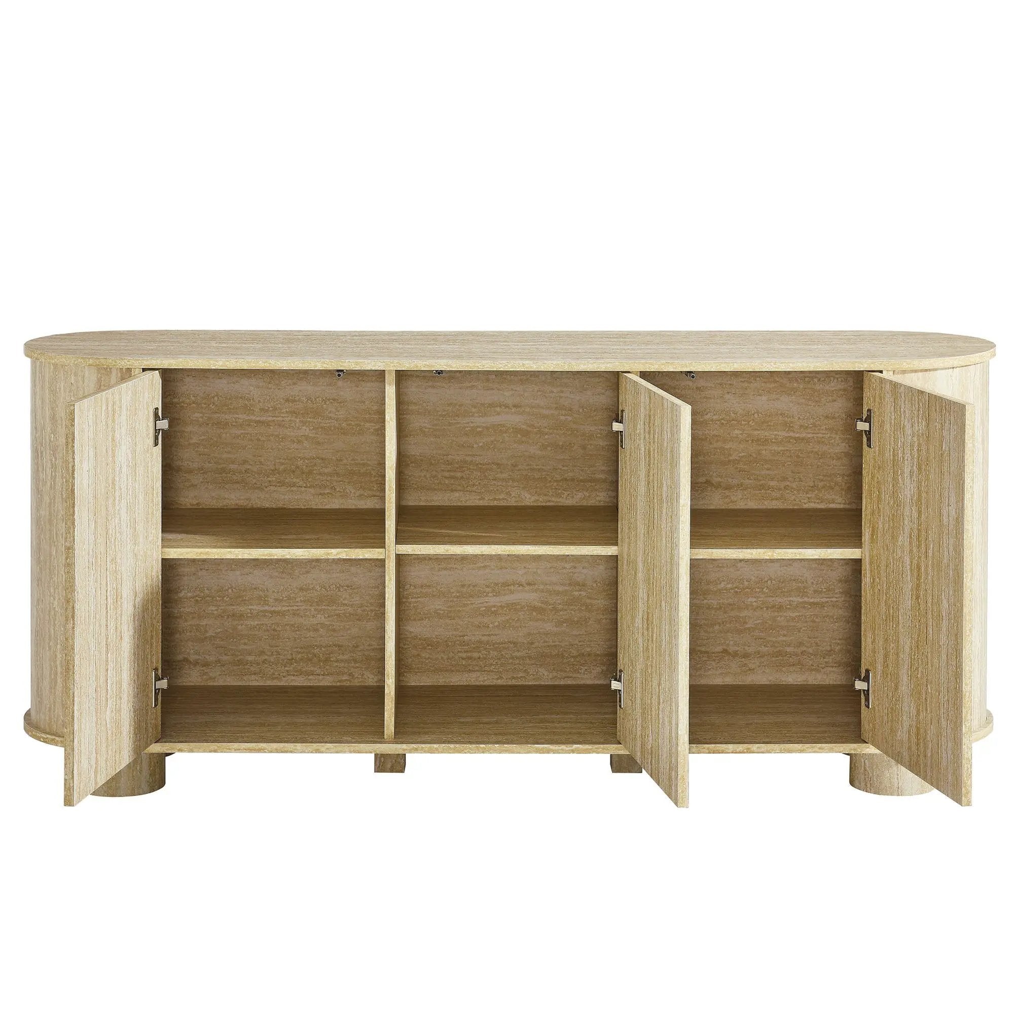 Overture 3-Door Oval Faux Travertine Sideboard by Modway by HouseOfZazla
