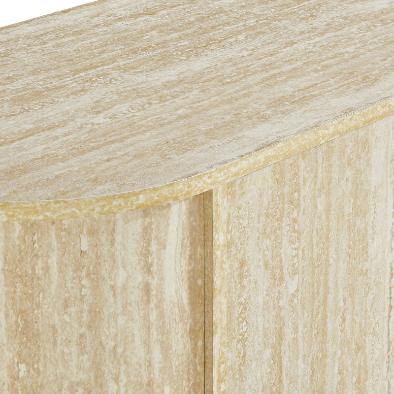 Overture 3-Door Oval Faux Travertine Sideboard by Modway by HouseOfZazla