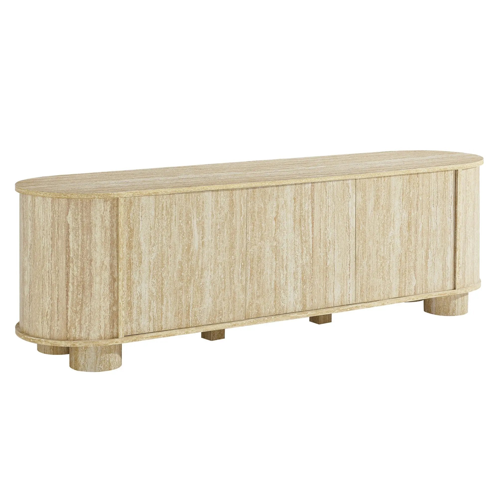 Overture 63” Oval Faux Travertine TV Stand by Modway by HouseOfZazla