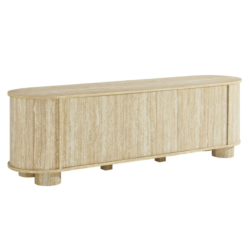 Overture 63” Oval Faux Travertine TV Stand by Modway by HouseOfZazla