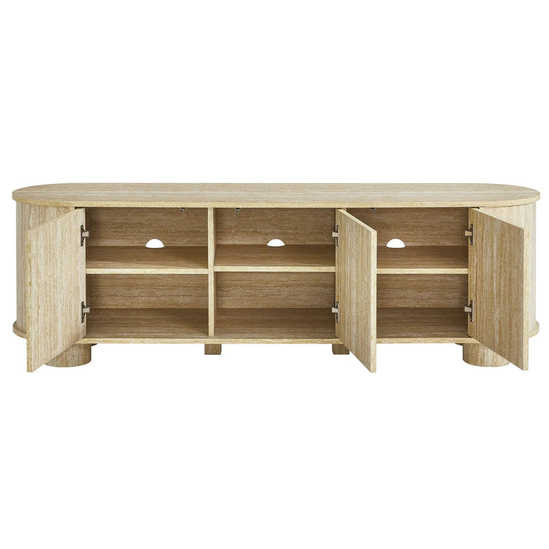 Overture 63” Oval Faux Travertine TV Stand by Modway by HouseOfZazla