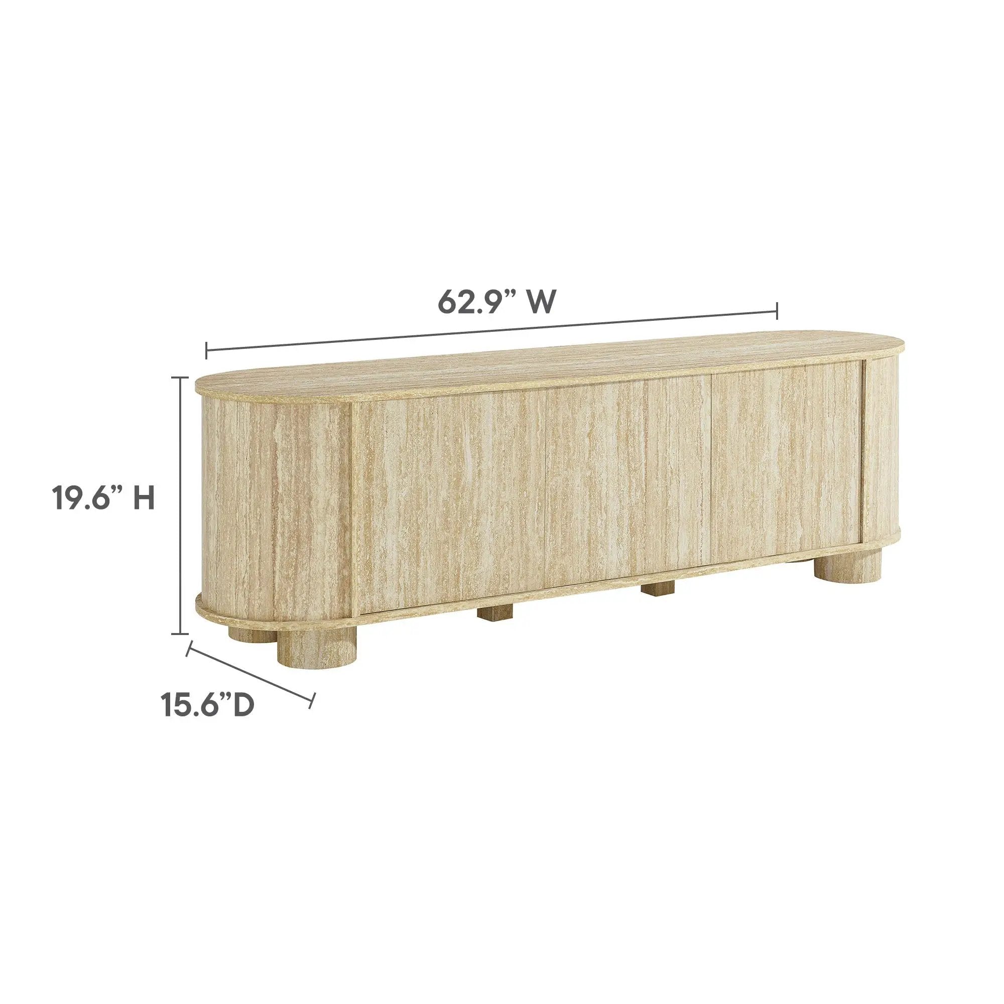 Overture 63” Oval Faux Travertine TV Stand by Modway by HouseOfZazla
