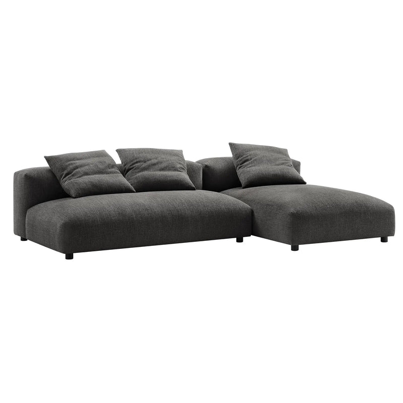 Solace 2-Piece Modular Upholstered Fabric Sectional Sofa with Chaise by Modway by HouseOfZazla