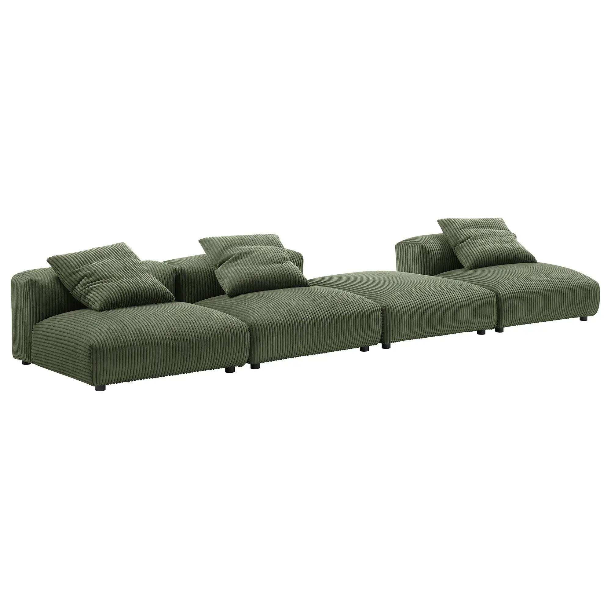 Solace 4-Piece Modular Corduroy Upholstered Sectional Sofa by Modway by HouseOfZazla