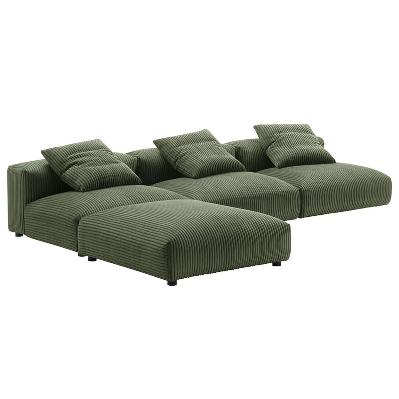 Solace 4-Piece Modular Corduroy Upholstered Sectional Sofa by Modway by HouseOfZazla