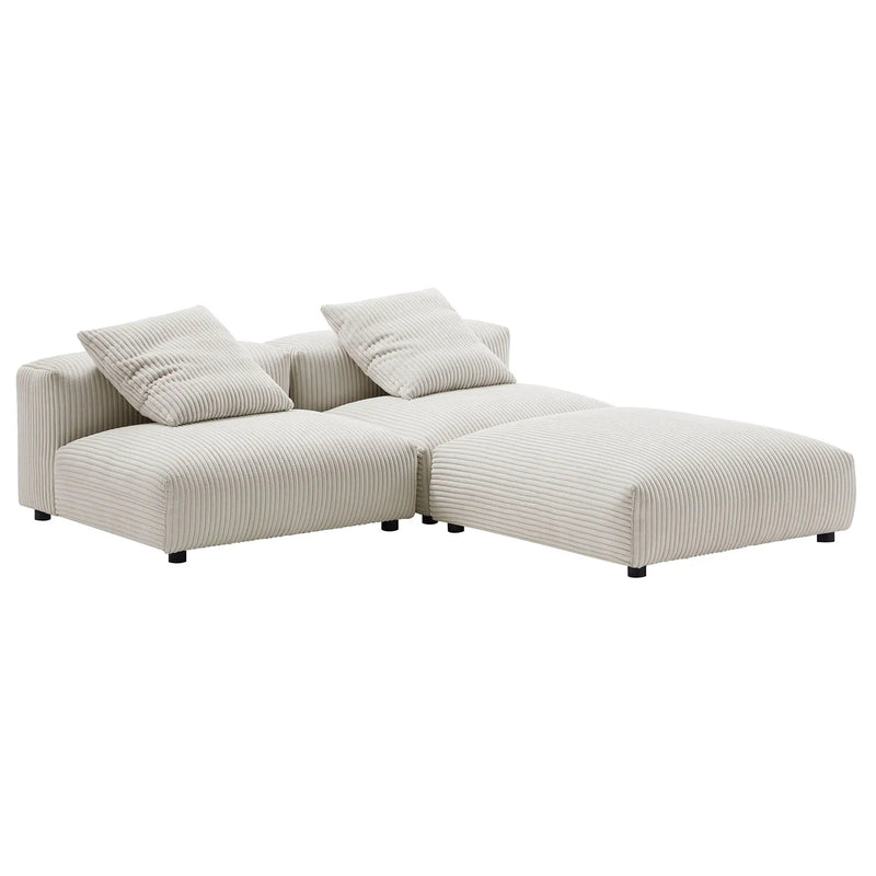 Solace 3-Piece Modular Corduroy Upholstered Sectional Sofa by Modway by HouseOfZazla