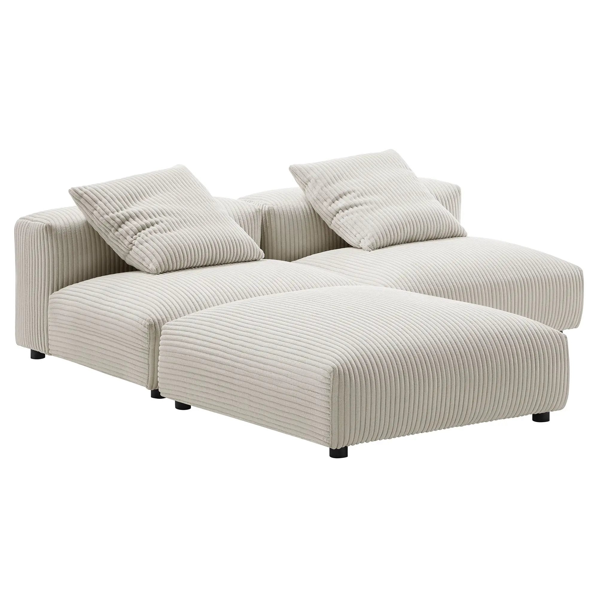 Solace 3-Piece Modular Corduroy Upholstered Sectional Sofa by Modway by HouseOfZazla