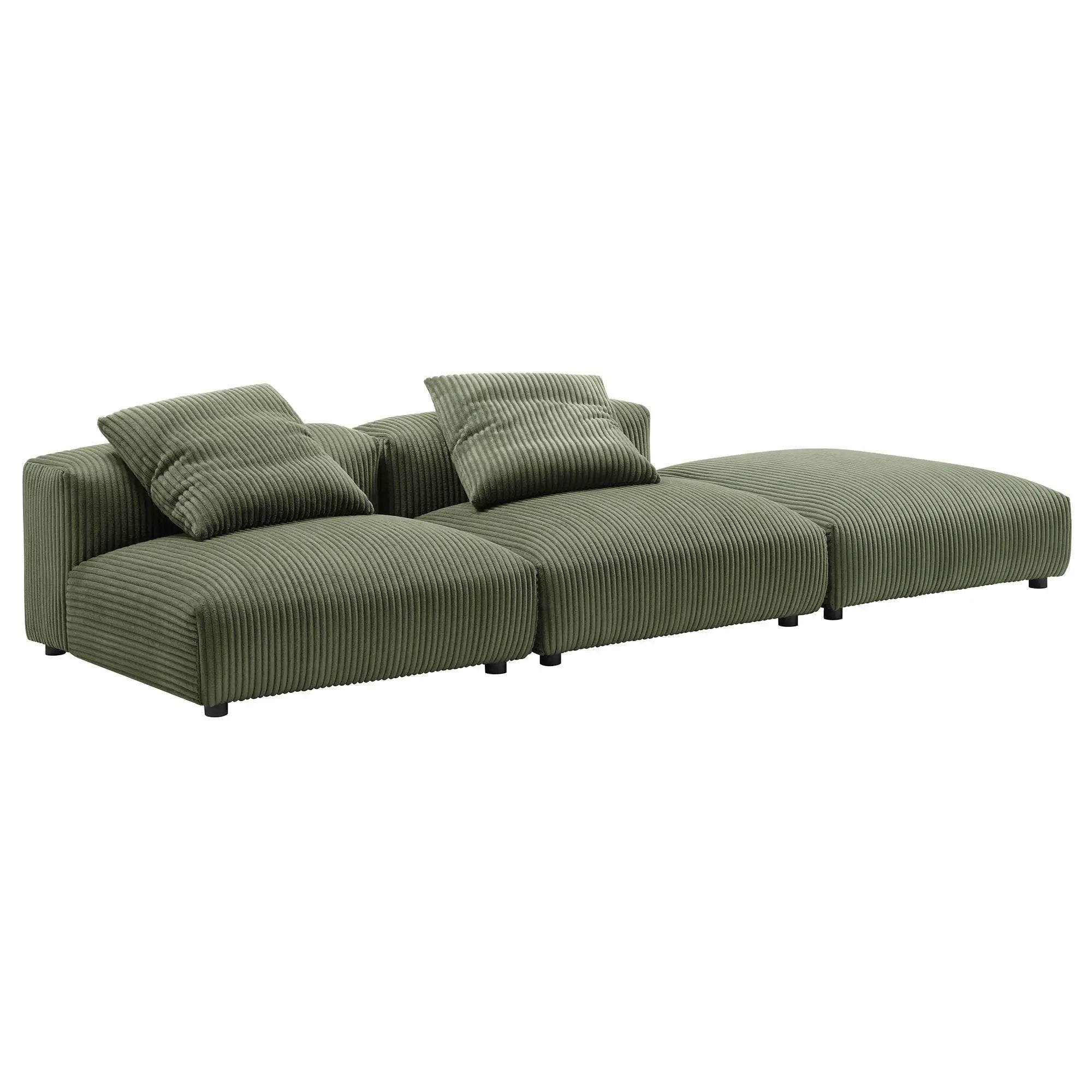 Solace 3-Piece Modular Corduroy Upholstered Sectional Sofa by Modway by HouseOfZazla