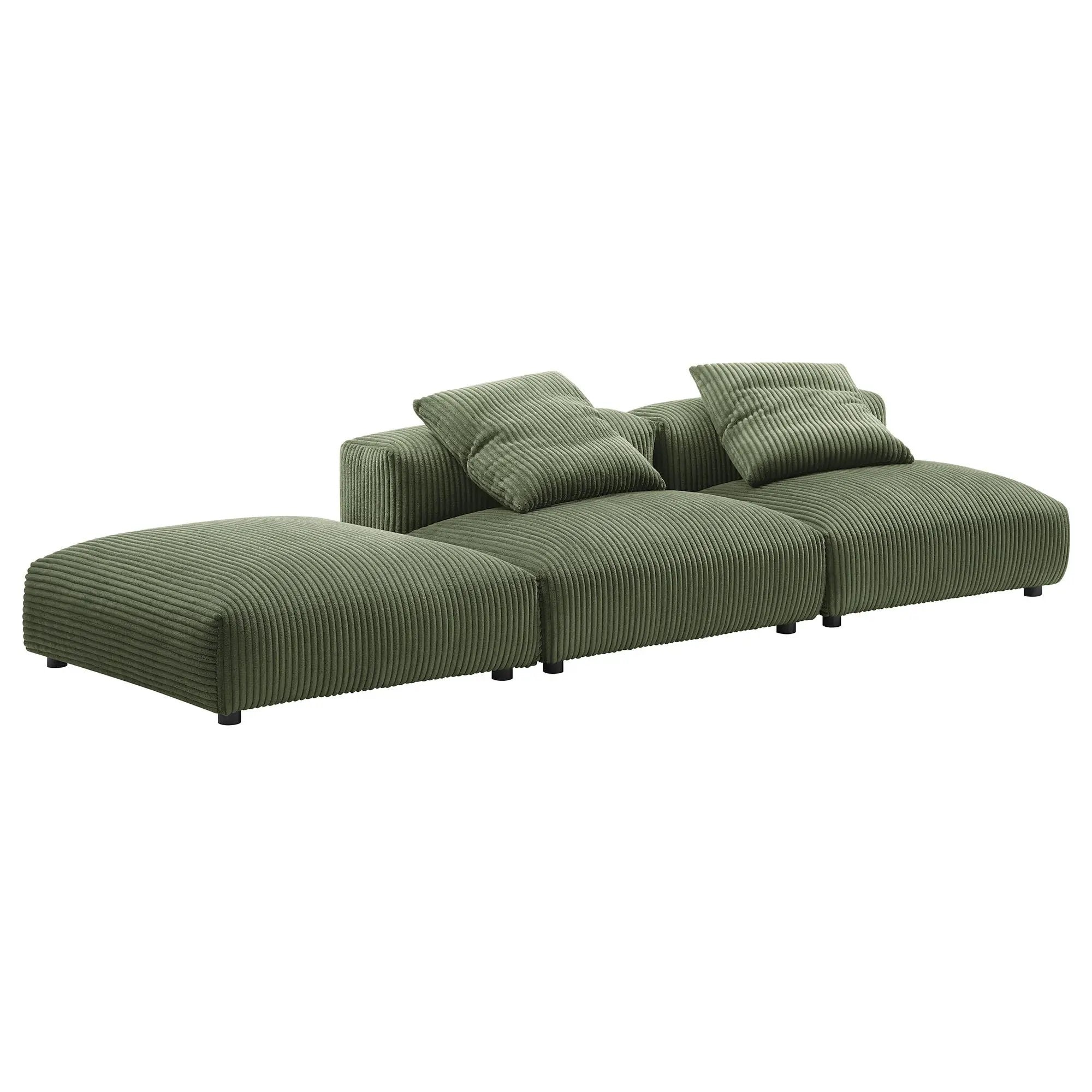 Solace 3-Piece Modular Corduroy Upholstered Sectional Sofa by Modway by HouseOfZazla