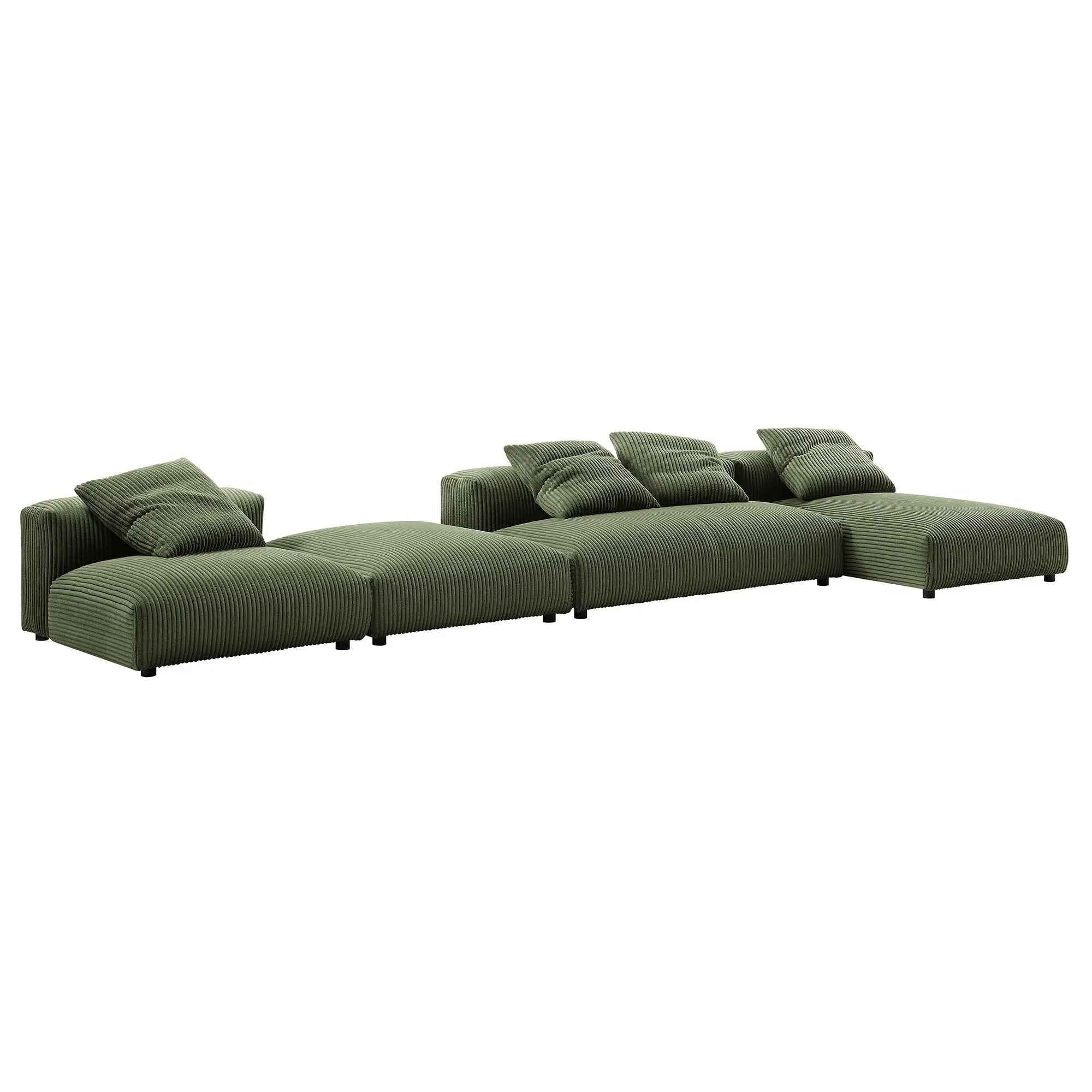 Solace 4-Piece Modular Corduroy Upholstered Sectional Sofa With Ottoman by HouseOfZazla