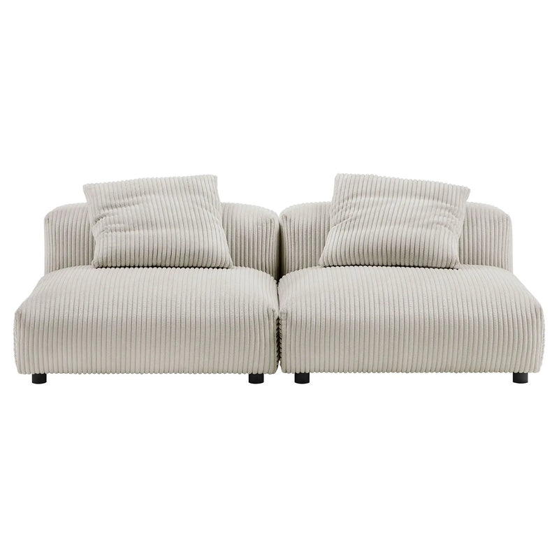 Solace 2-Piece Modular Corduroy Upholstered Sofa by Modway by HouseOfZazla