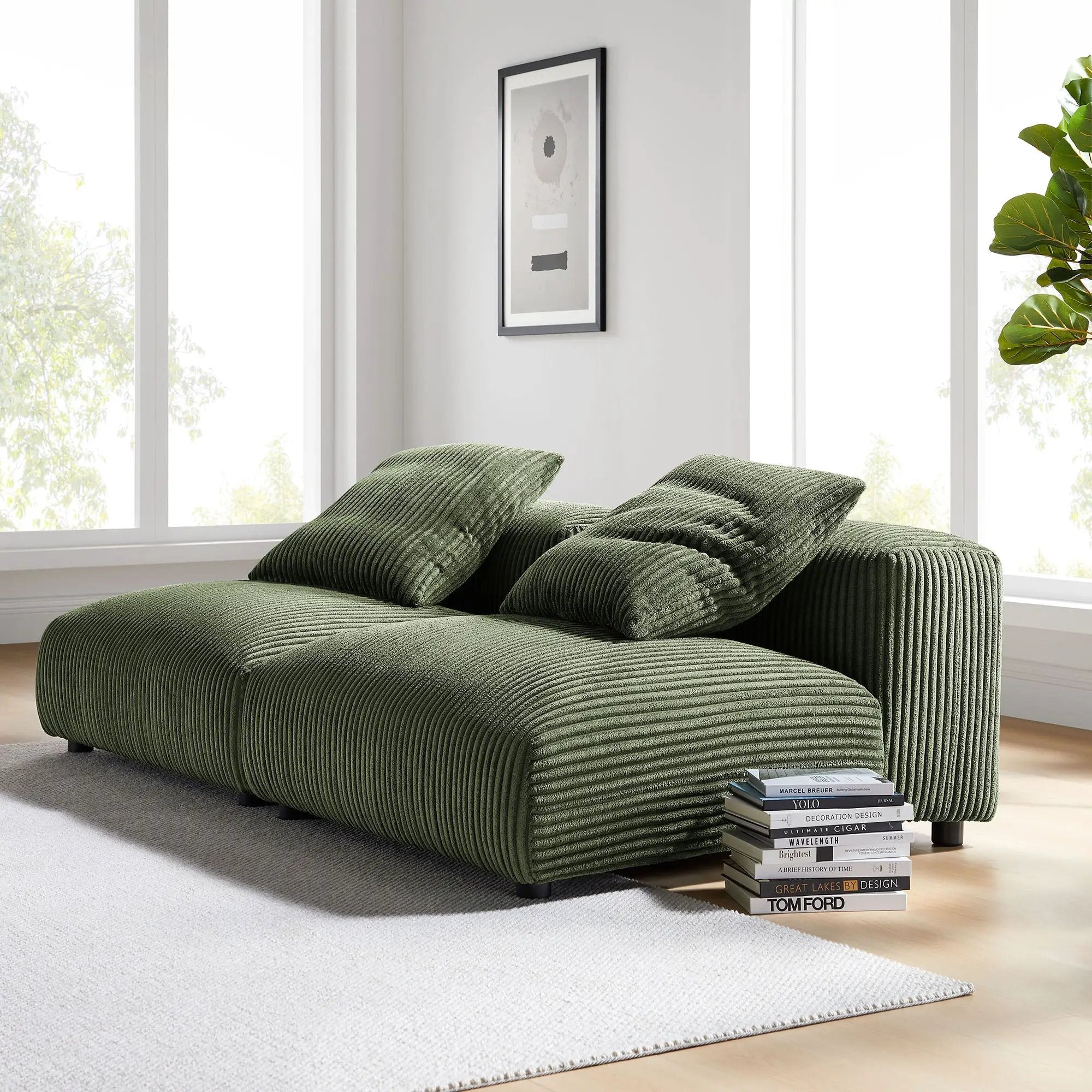 Solace 2-Piece Modular Corduroy Upholstered Sofa by Modway by HouseOfZazla