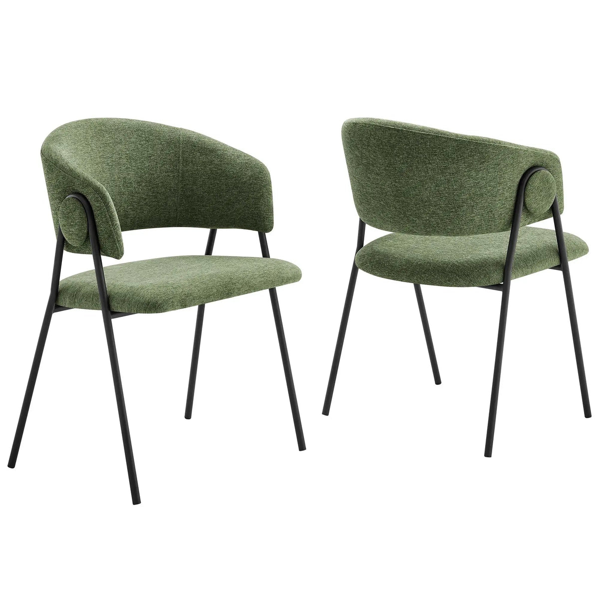 Nella Upholstered Heathered Chenille Dining Chairs Set of 2 by Modway by HouseOfZazla