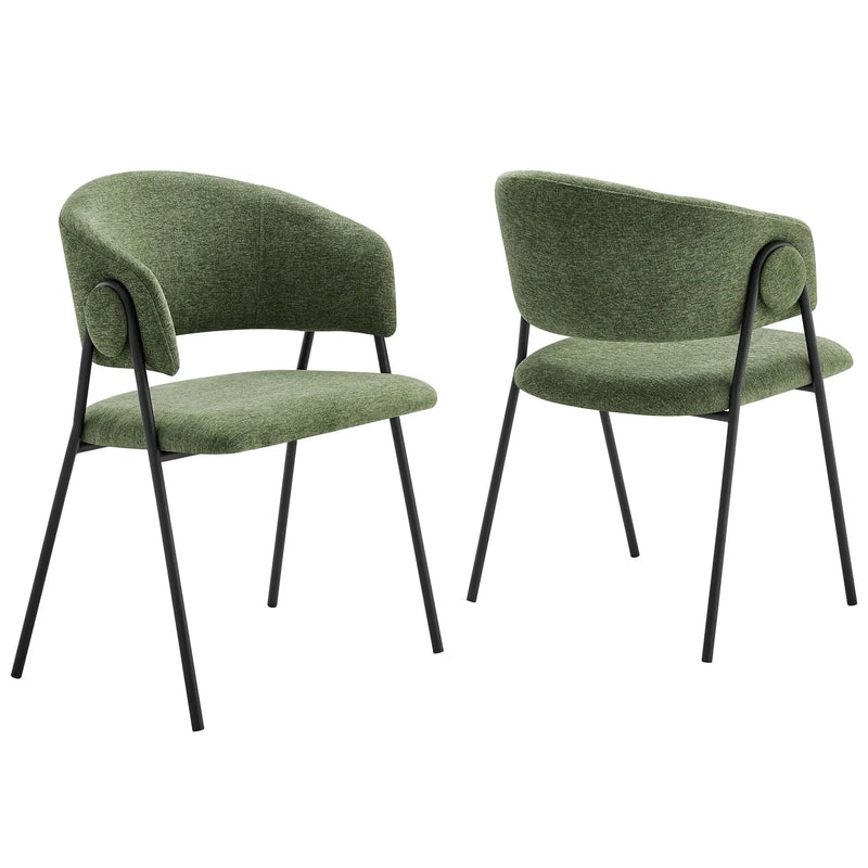 Nella Upholstered Heathered Chenille Dining Chairs Set of 2 by Modway by HouseOfZazla