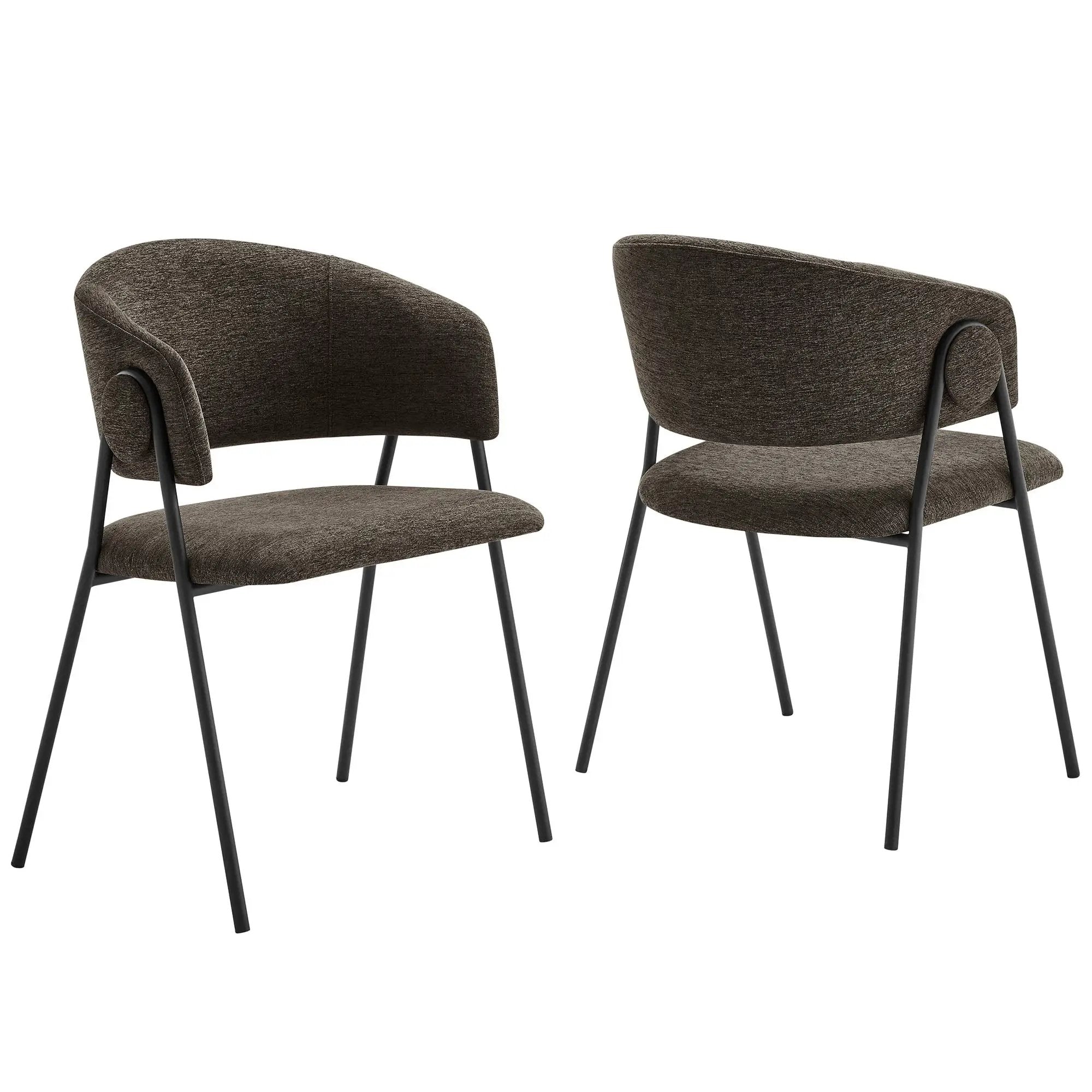 Nella Upholstered Heathered Chenille Dining Chairs Set of 2 by Modway by HouseOfZazla