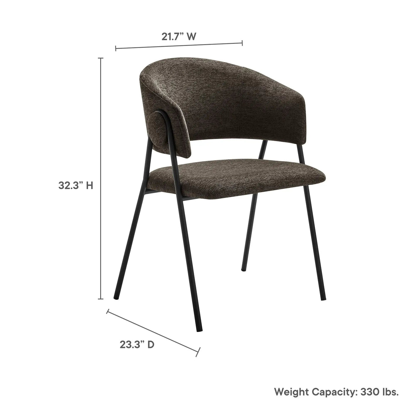 Nella Upholstered Heathered Chenille Dining Chairs Set of 2 by Modway by HouseOfZazla