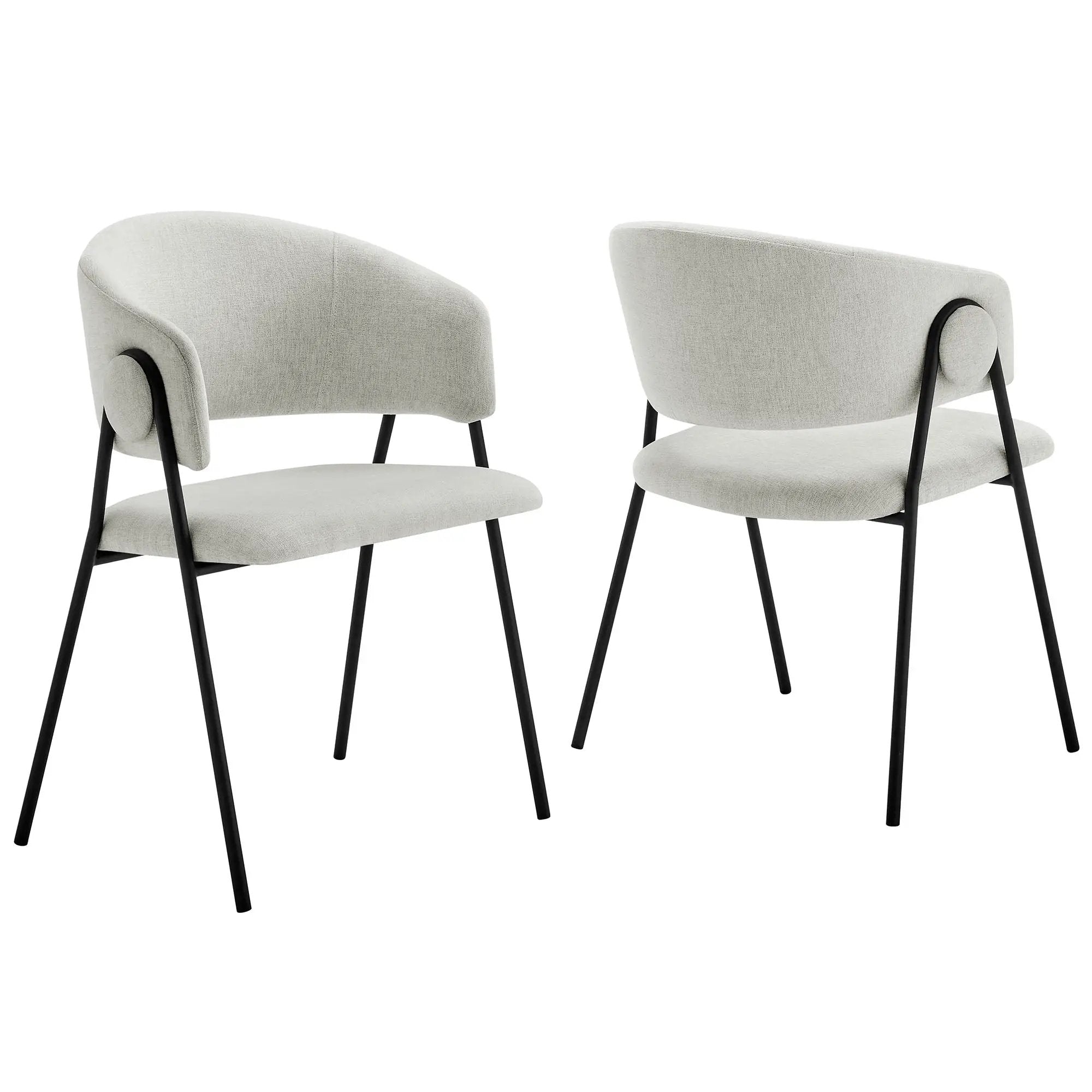 Nella Upholstered Heathered Chenille Dining Chairs Set of 2 by Modway by HouseOfZazla