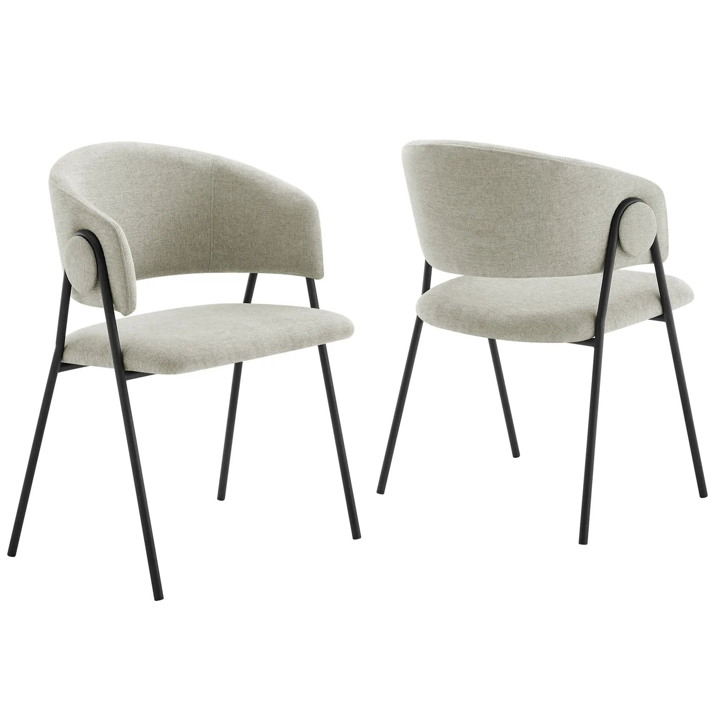 Nella Upholstered Heathered Chenille Dining Chairs Set of 2 by Modway by HouseOfZazla