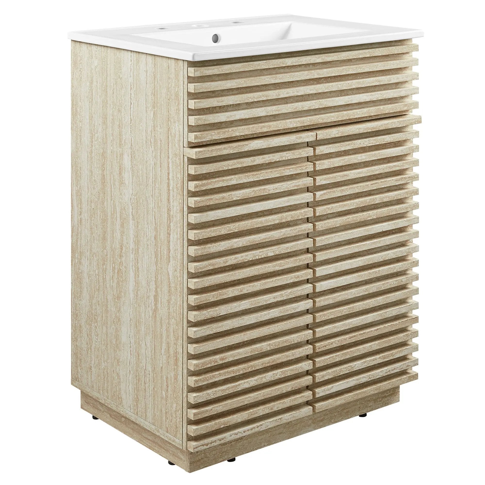 Render 24" Faux Travertine Bathroom Vanity With Sink by Modway by HouseOfZazla