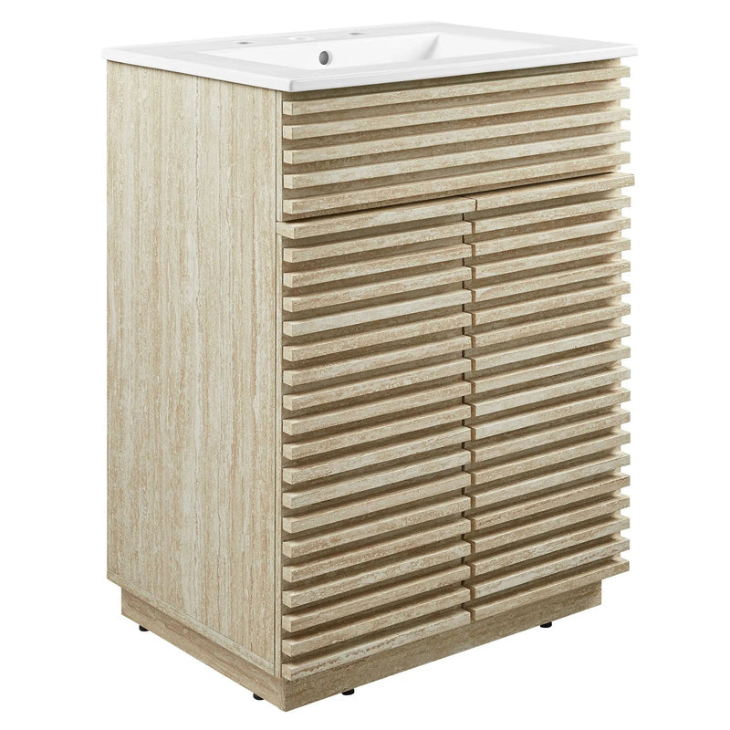 Render 24" Faux Travertine Bathroom Vanity With Sink by Modway by HouseOfZazla