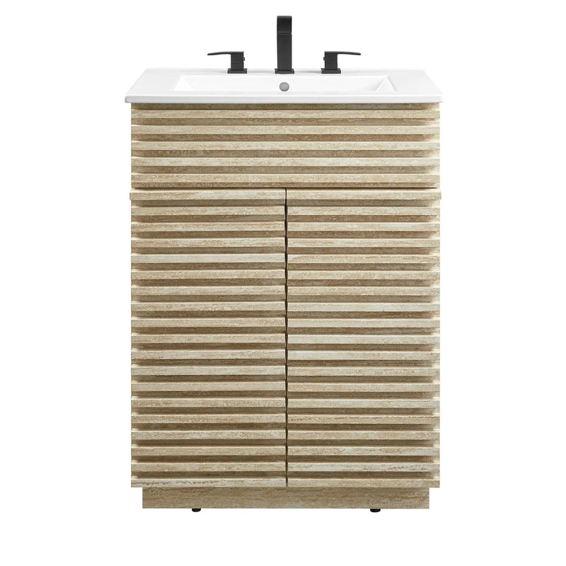 Render 24" Faux Travertine Bathroom Vanity With Sink by Modway by HouseOfZazla