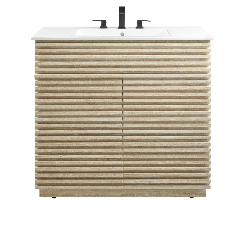 Render 36" Faux Travertine Bathroom Vanity With Sink by Modway by HouseOfZazla