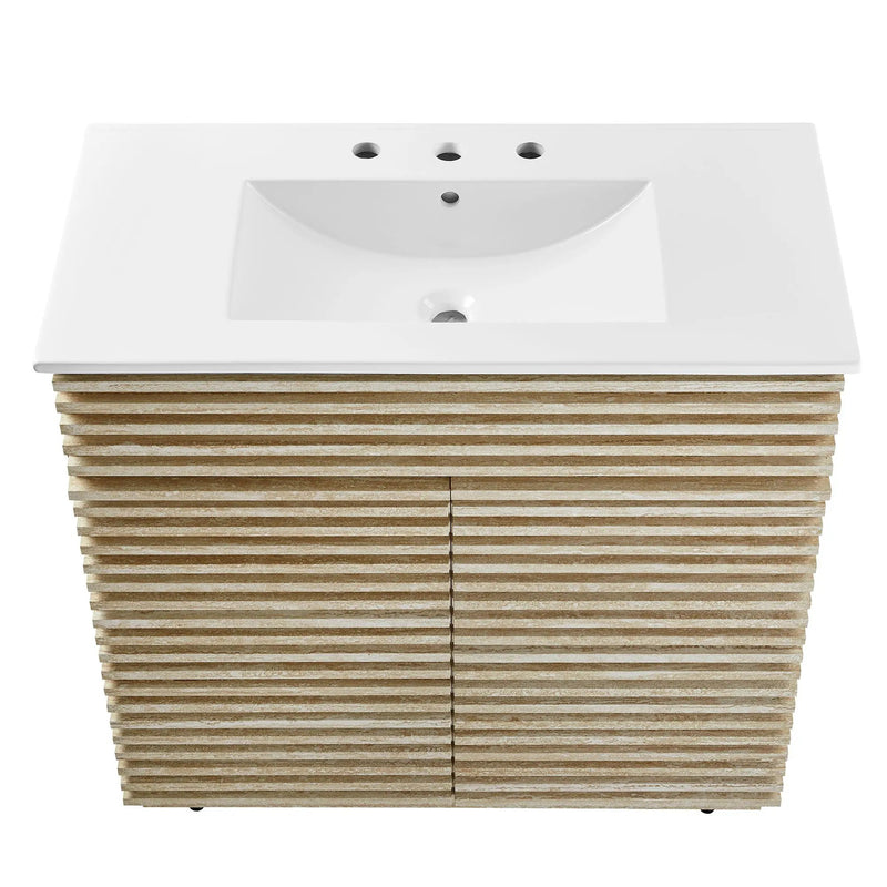 Render 36" Faux Travertine Bathroom Vanity With Sink by Modway by HouseOfZazla