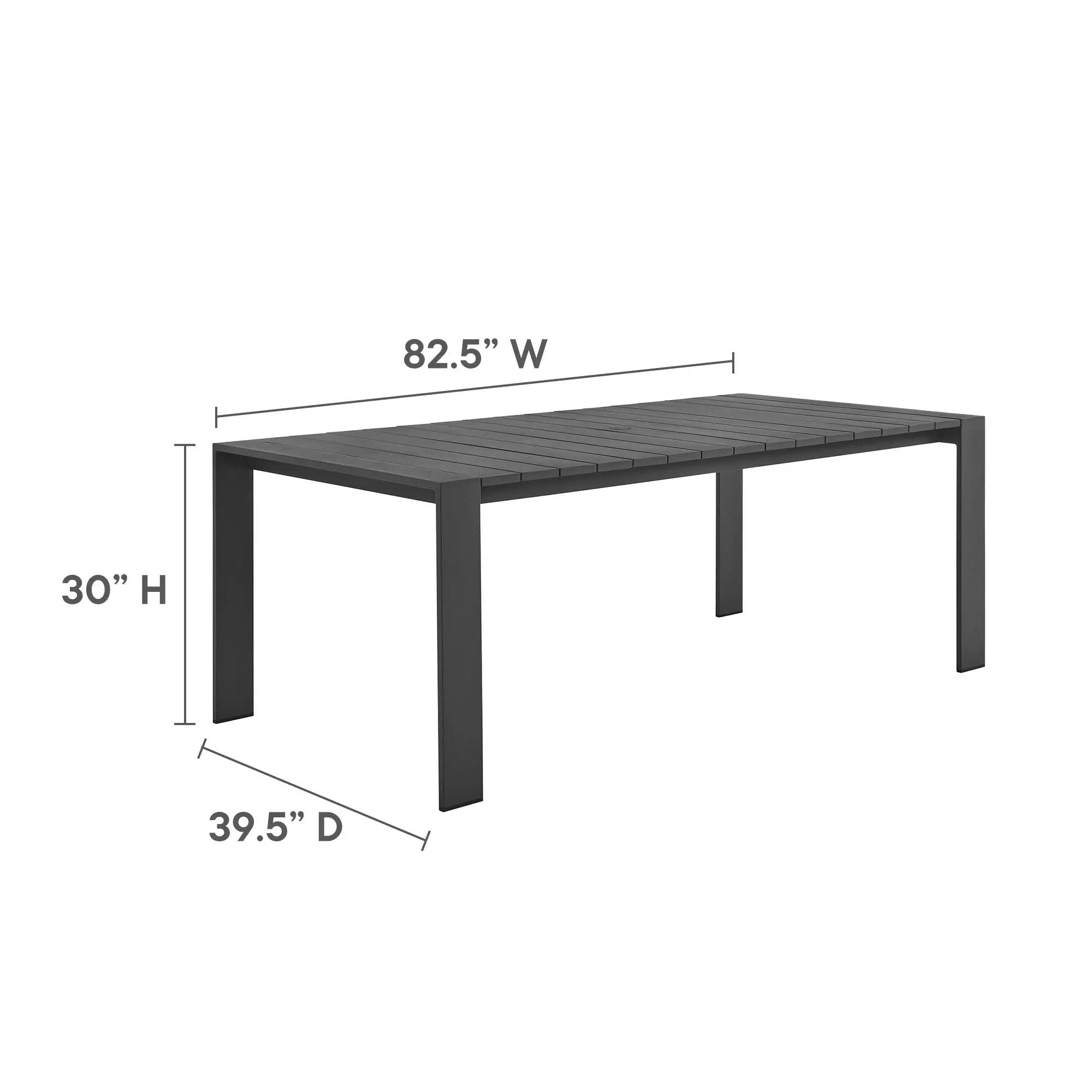 Tahoe Rectangular Outdoor Patio Aluminum Dining Table by Modway by HouseOfZazla