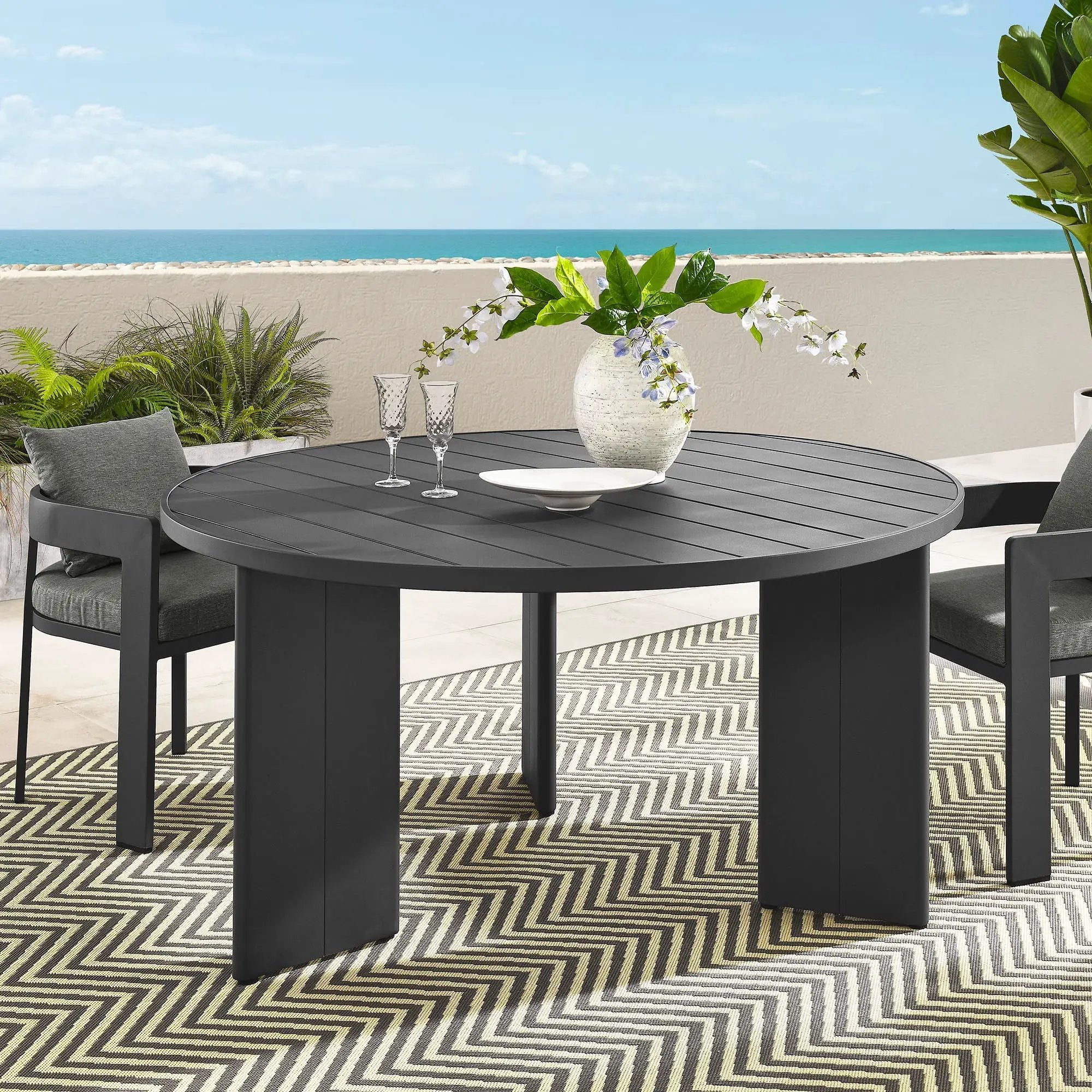 Tahoe Round Outdoor Patio Aluminum Dining Table by Modway by HouseOfZazla