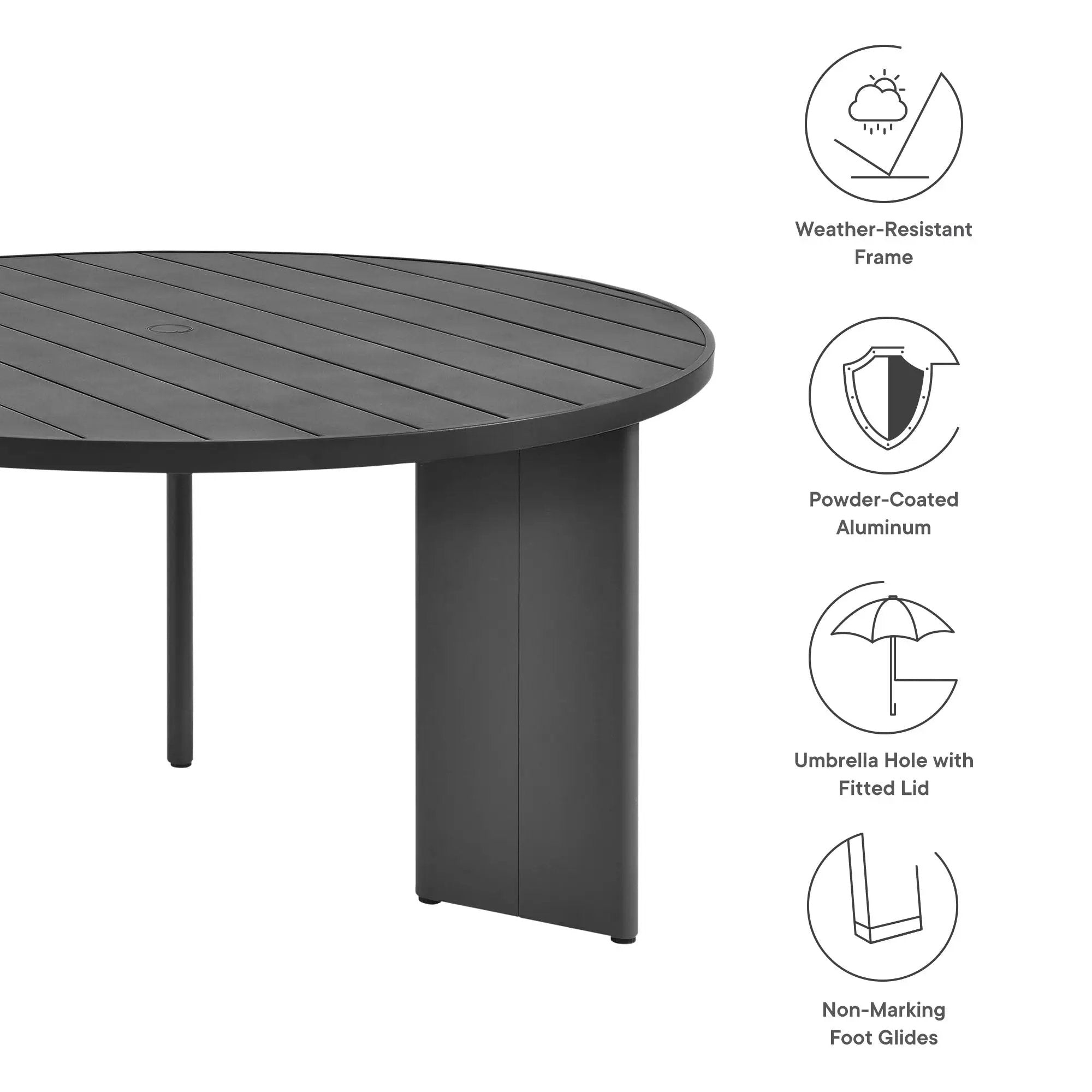 Tahoe Round Outdoor Patio Aluminum Dining Table by Modway by HouseOfZazla