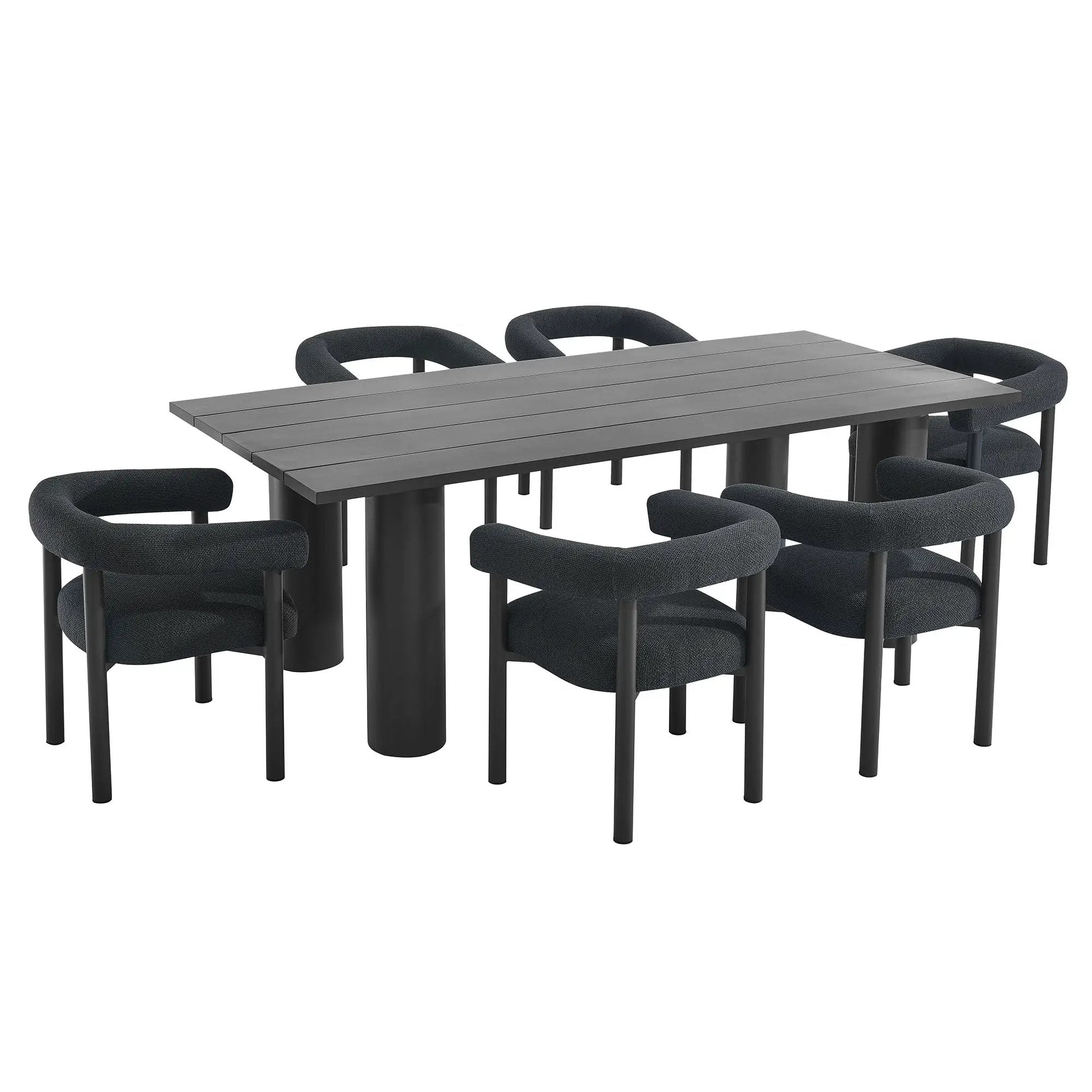 Nautica 7-Piece Rectangular Outdoor Patio Aluminum Dining Table and Chairs Set by Modway by HouseOfZazla