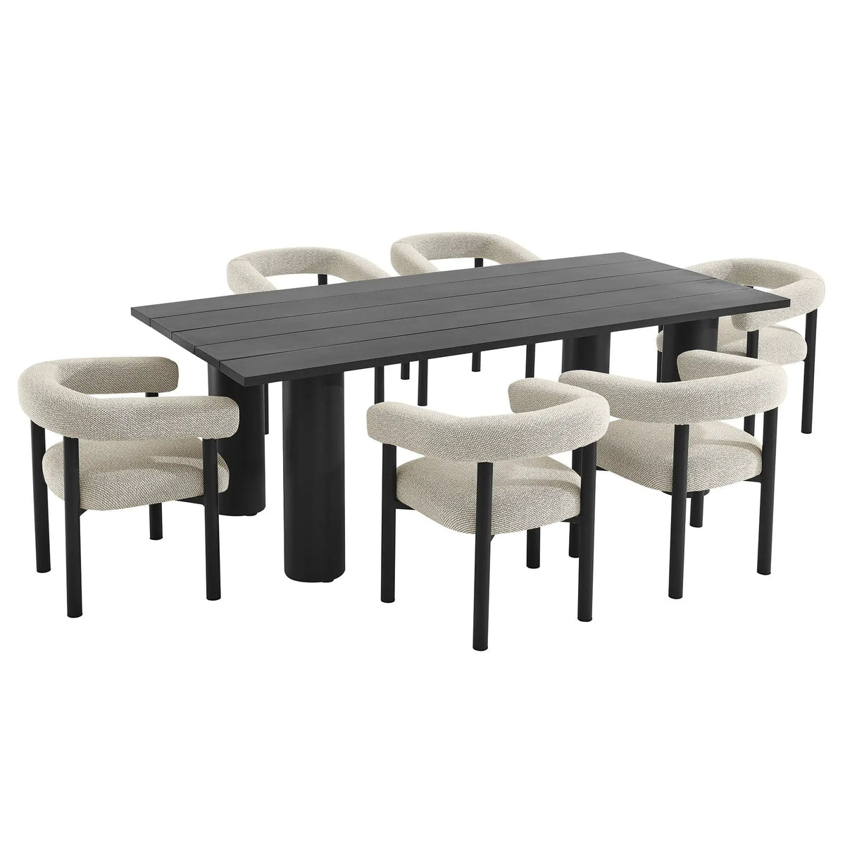 Nautica 7-Piece Rectangular Outdoor Patio Aluminum Dining Table and Chairs Set by Modway by HouseOfZazla