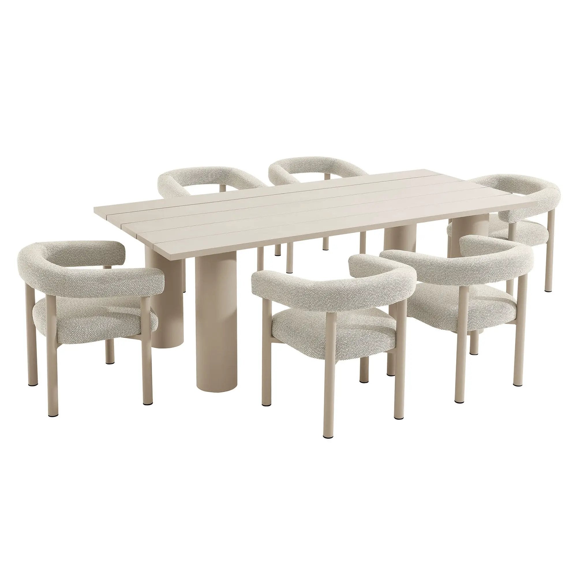 Nautica 7-Piece Rectangular Outdoor Patio Aluminum Dining Table and Chairs Set by Modway by HouseOfZazla